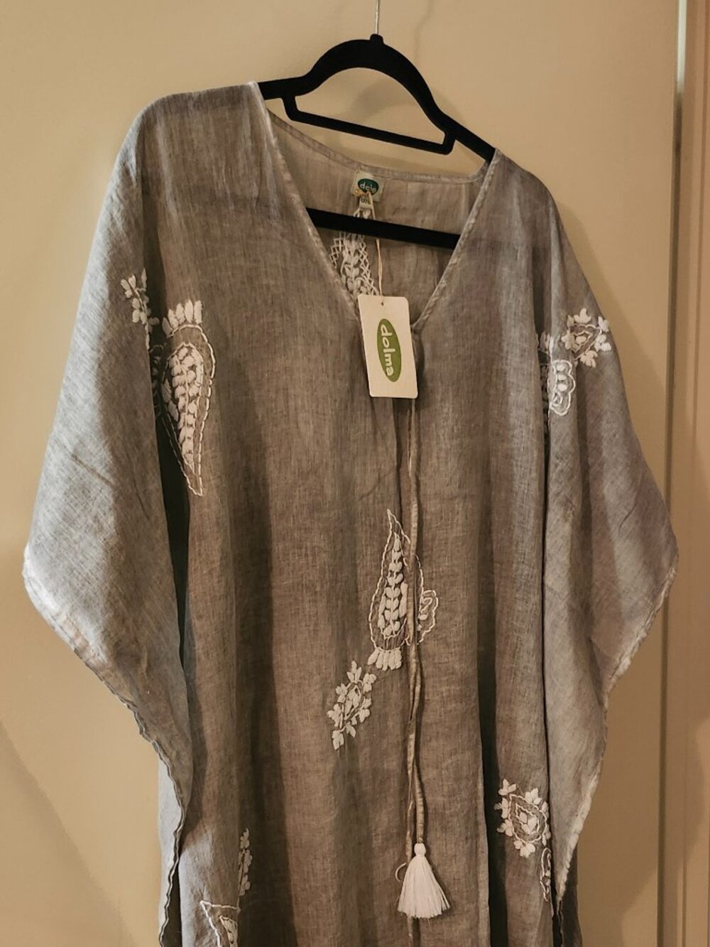 Dolma Kaftan Cover up NWT one size grey tones